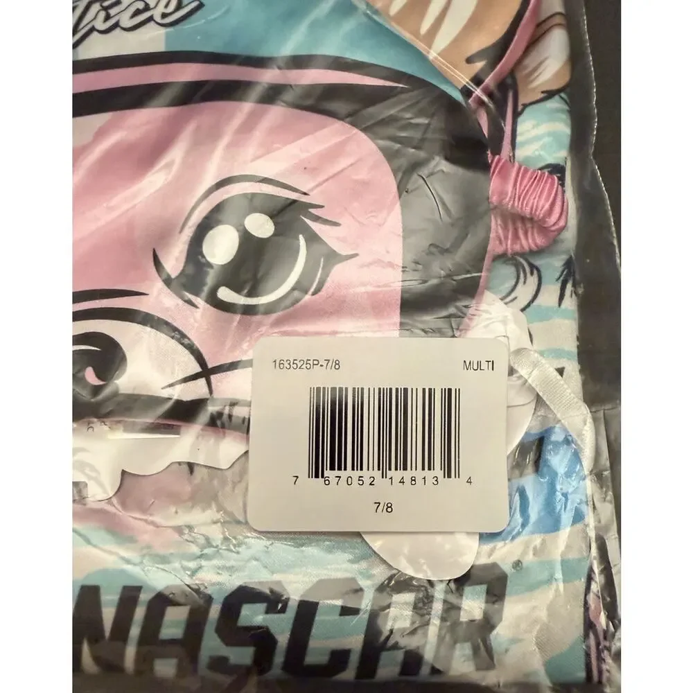 NWT! NASCAR + Justice Girls S (7/8) Pajama Lounge 3pc Short Shirt Mask Sleep Set